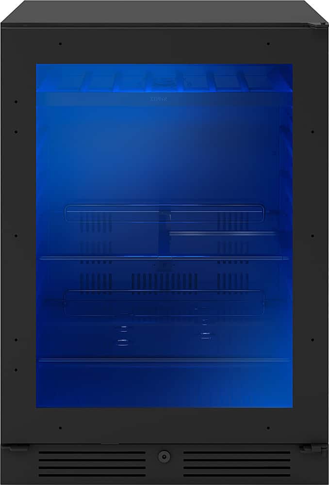 Left. Zephyr - Presrv 24 in. 7-Bottle and 108-Can Single Zone Panel-Ready Beverage Cooler - Custom Panel Ready.