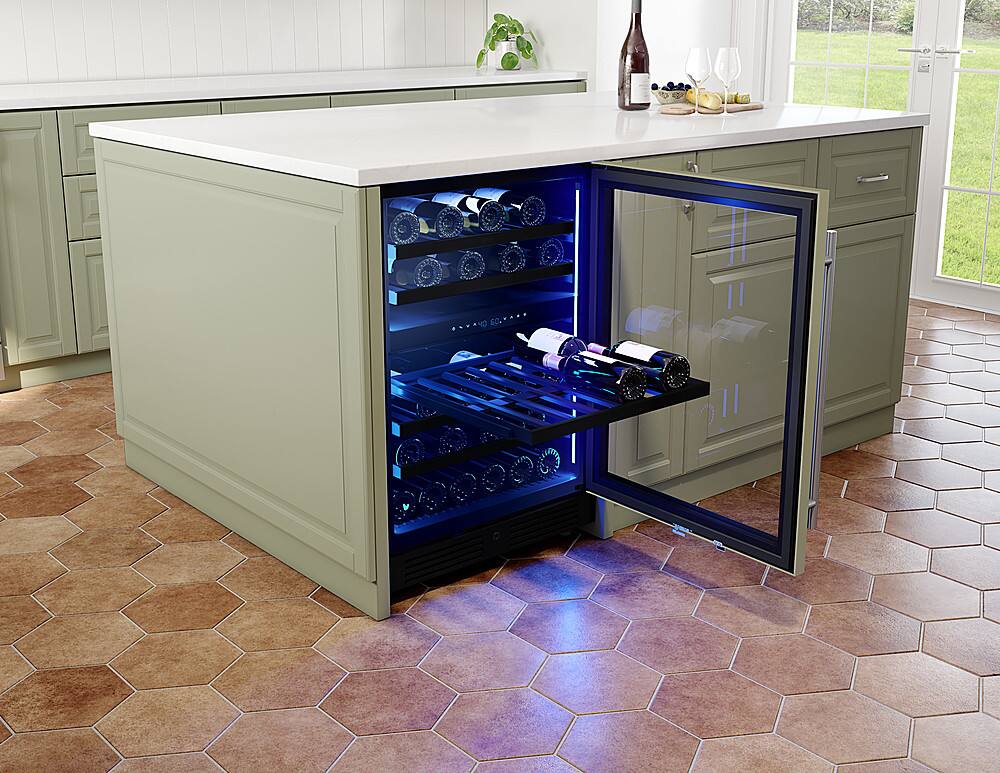 Alt View 11. Zephyr - Presrv 24 in. 45-Bottle Built-In or Freestanding Dual Zone Panel-Ready Wine Cooler - Panel Ready + Glass.