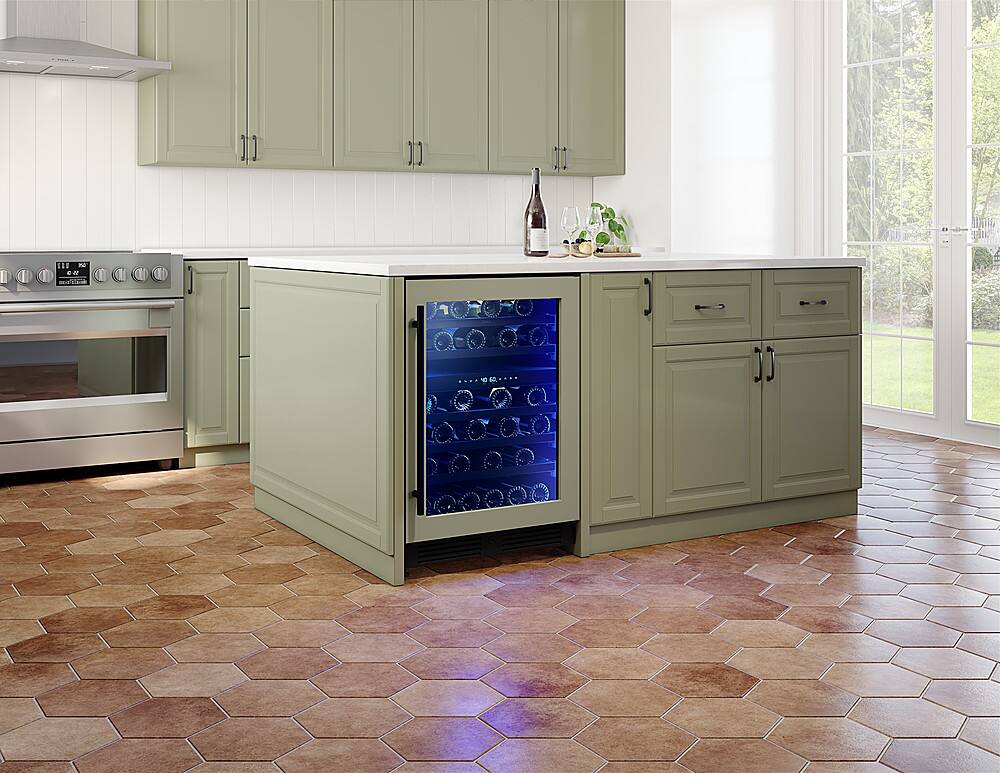 Alt View 12. Zephyr - Presrv 24 in. 45-Bottle Built-In or Freestanding Dual Zone Panel-Ready Wine Cooler - Panel Ready + Glass.