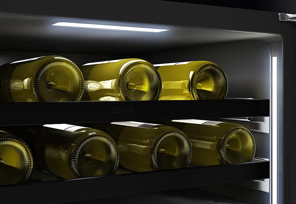 Alt View 19. Zephyr - Presrv 24 in. 45-Bottle Built-In or Freestanding Dual Zone Panel-Ready Wine Cooler - Panel Ready + Glass.