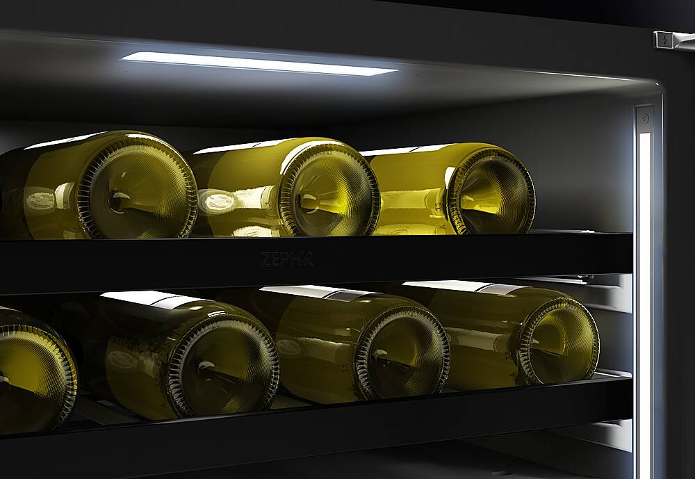 Alt View 19. Zephyr - Presrv 24 in. 45-Bottle Built-In or Freestanding Dual Zone Panel-Ready Wine Cooler - Panel Ready + Glass.