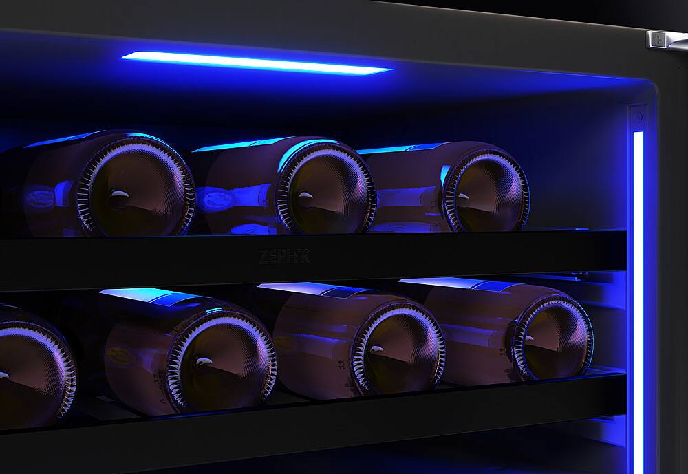 Alt View 20. Zephyr - Presrv 24 in. 45-Bottle Built-In or Freestanding Dual Zone Panel-Ready Wine Cooler - Panel Ready + Glass.