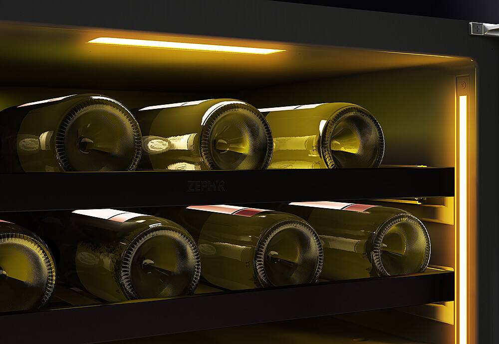 Alt View 21. Zephyr - Presrv 24 in. 45-Bottle Built-In or Freestanding Dual Zone Panel-Ready Wine Cooler - Panel Ready + Glass.