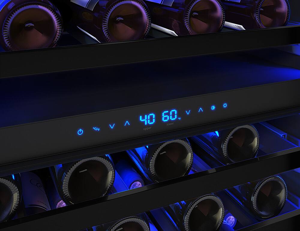 Alt View 22. Zephyr - Presrv 24 in. 45-Bottle Built-In or Freestanding Dual Zone Panel-Ready Wine Cooler - Panel Ready + Glass.