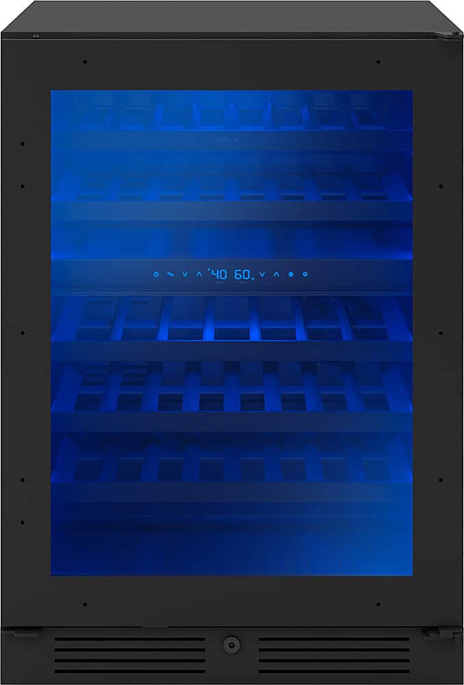 Left. Zephyr - Presrv 24 in. 45-Bottle Built-In or Freestanding Dual Zone Panel-Ready Wine Cooler - Panel Ready + Glass.