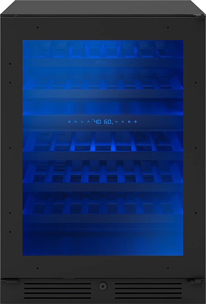 Left. Zephyr - Presrv 24 in. 45-Bottle Built-In or Freestanding Dual Zone Panel-Ready Wine Cooler - Panel Ready + Glass.