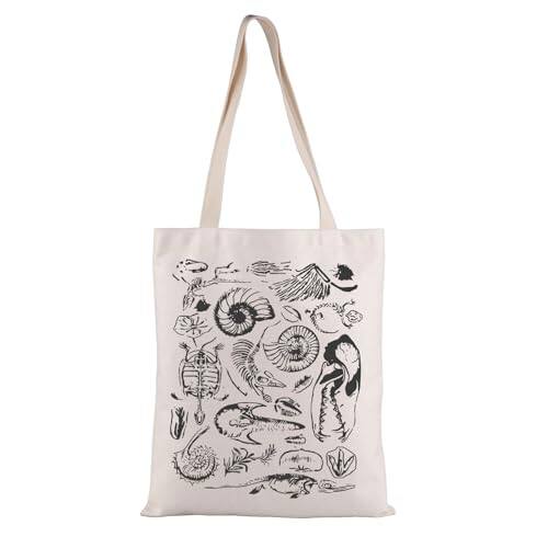 Front. ESBANY - Paleontology Tote Bag Dinosaur Skeleton Gift Paleontology Gift for Men Women Science Lover Shopping Bag - Dinosaur Skeleton Tote.
