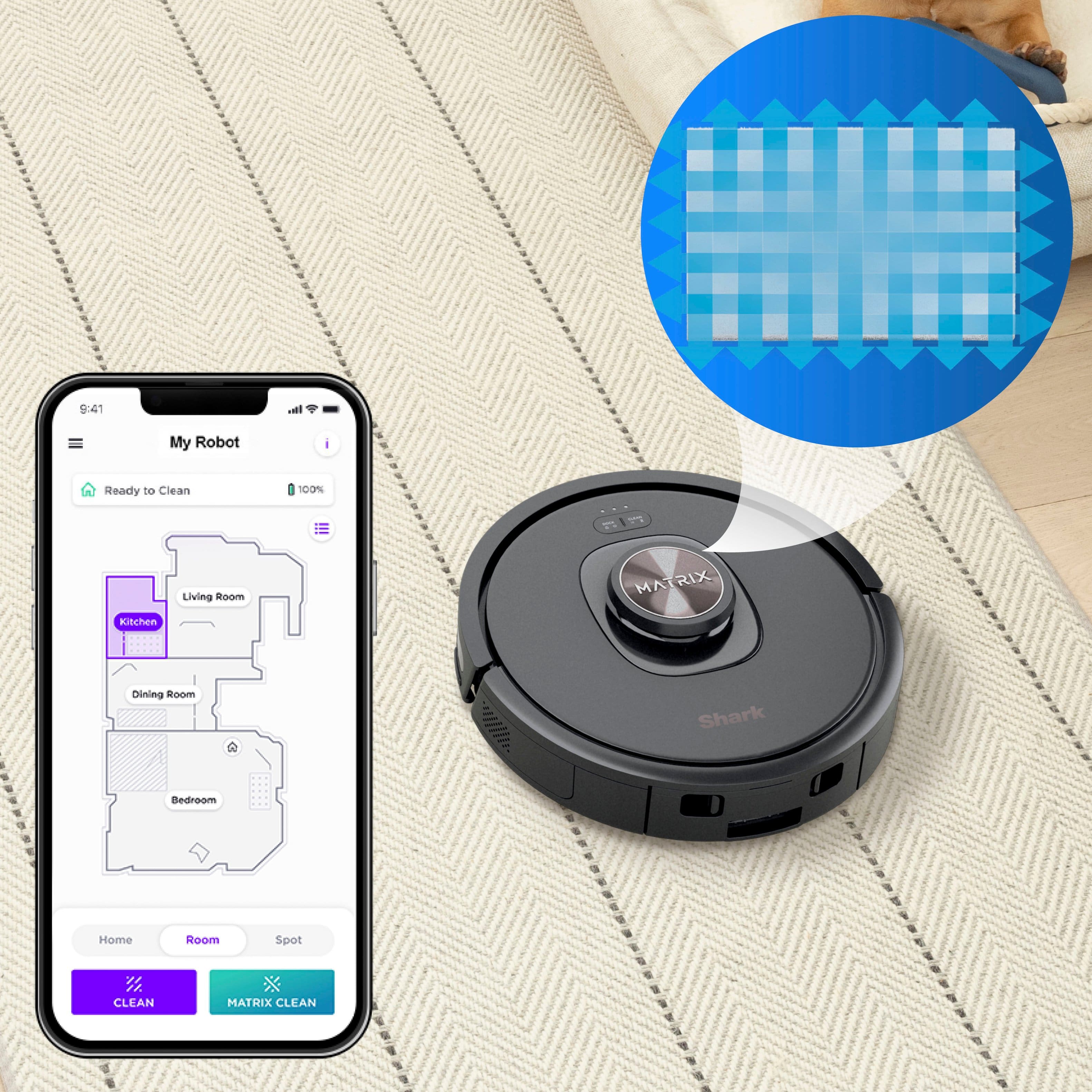Alt View 15. Shark - Matrix Self-Emptying Robot Vacuum with Precision Home Mapping and Extended Runtime, Wi-Fi Connected - Black.