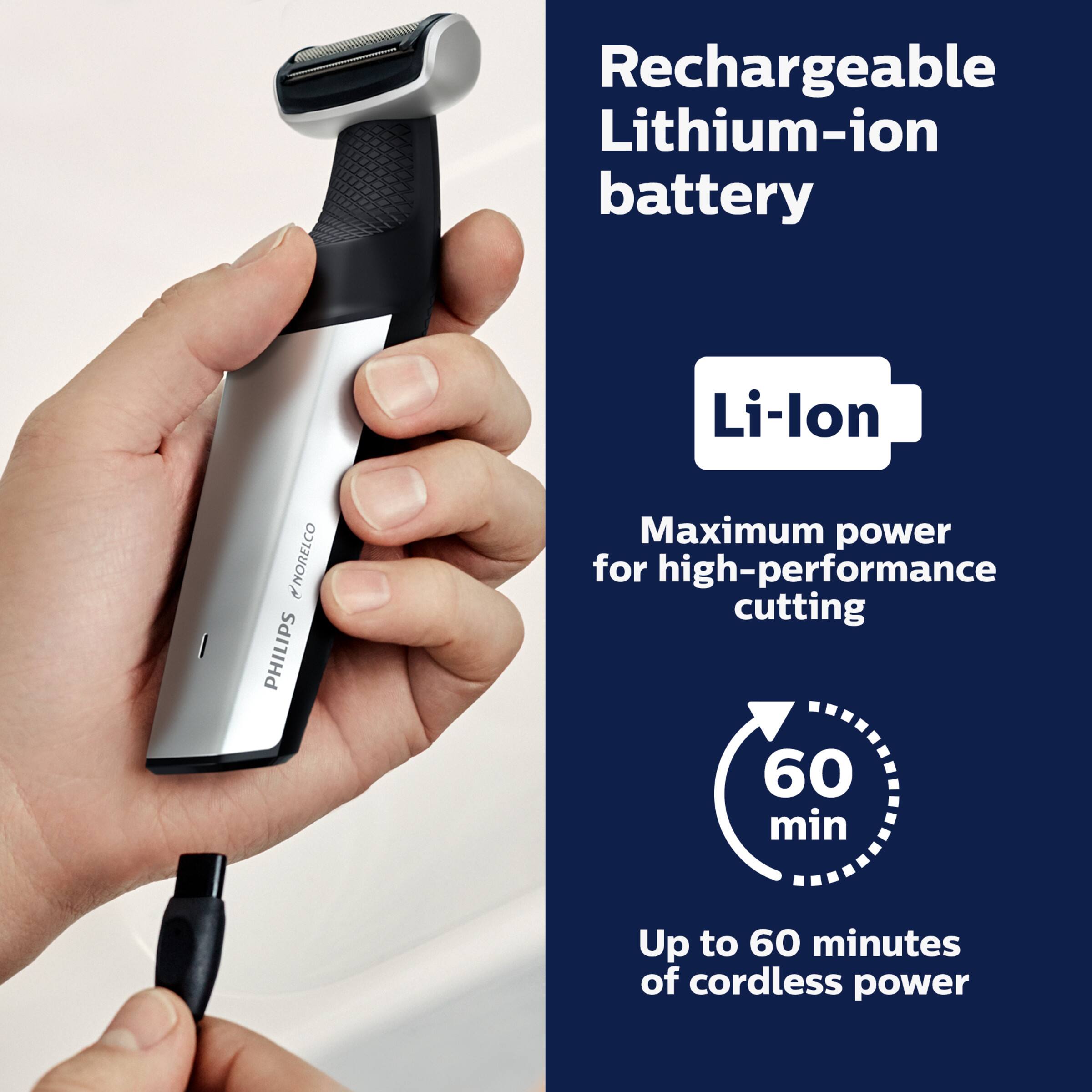 Alt View 22. Philips Norelco - Bodygroom Series 5000 for Manscaping - Silver.