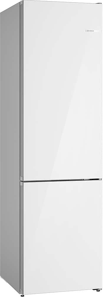 Bosch - 800 Series 12.8 Cu. Ft Bottom-Freezer Counter-Depth Smart Refrigerator with Internal Ice and Water Dispenser - White - Front_Zoom