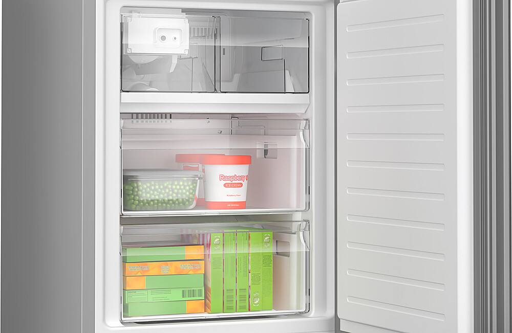 Alt View 4. Bosch - 800 Series 12.8 Cu. Ft Bottom-Freezer Counter-Depth Smart Refrigerator with Internal Ice and Water Dispener - White.