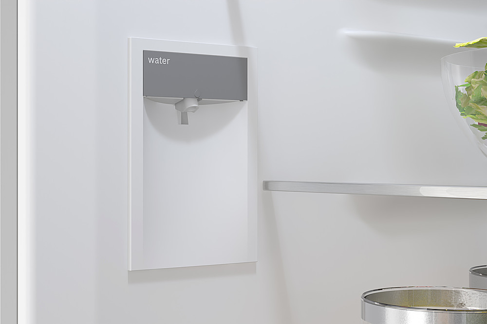 Angle. Bosch - 800 Series 12.8 Cu. Ft Bottom-Freezer Counter-Depth Smart Refrigerator with Internal Ice and Water Dispener - Black.