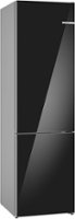 Bosch - 800 Series 12.8 Cu. Ft Bottom-Freezer Counter-Depth Smart Refrigerator with Internal Ice and Water Dispener - Black - Front_Zoom