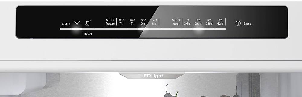 Alt View 2. Bosch - 800 Series 12.8 Cu. Ft Bottom-Freezer Counter-Depth Smart Refrigerator with Internal Ice and Water Dispener - Black.