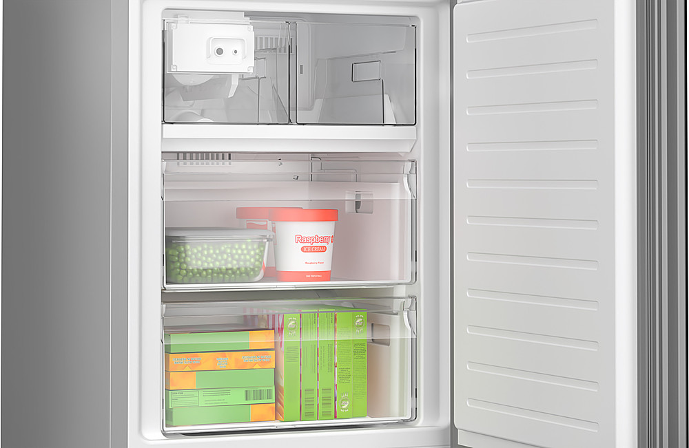 Alt View 4. Bosch - 800 Series 12.8 Cu. Ft Bottom-Freezer Counter-Depth Smart Refrigerator with Internal Ice and Water Dispener - Black.