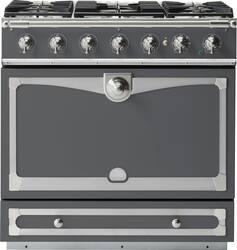 La Cornue - Cornufe Dual Fuel 90 Range - Graphite with SS & Satin Chrome - Front_Zoom