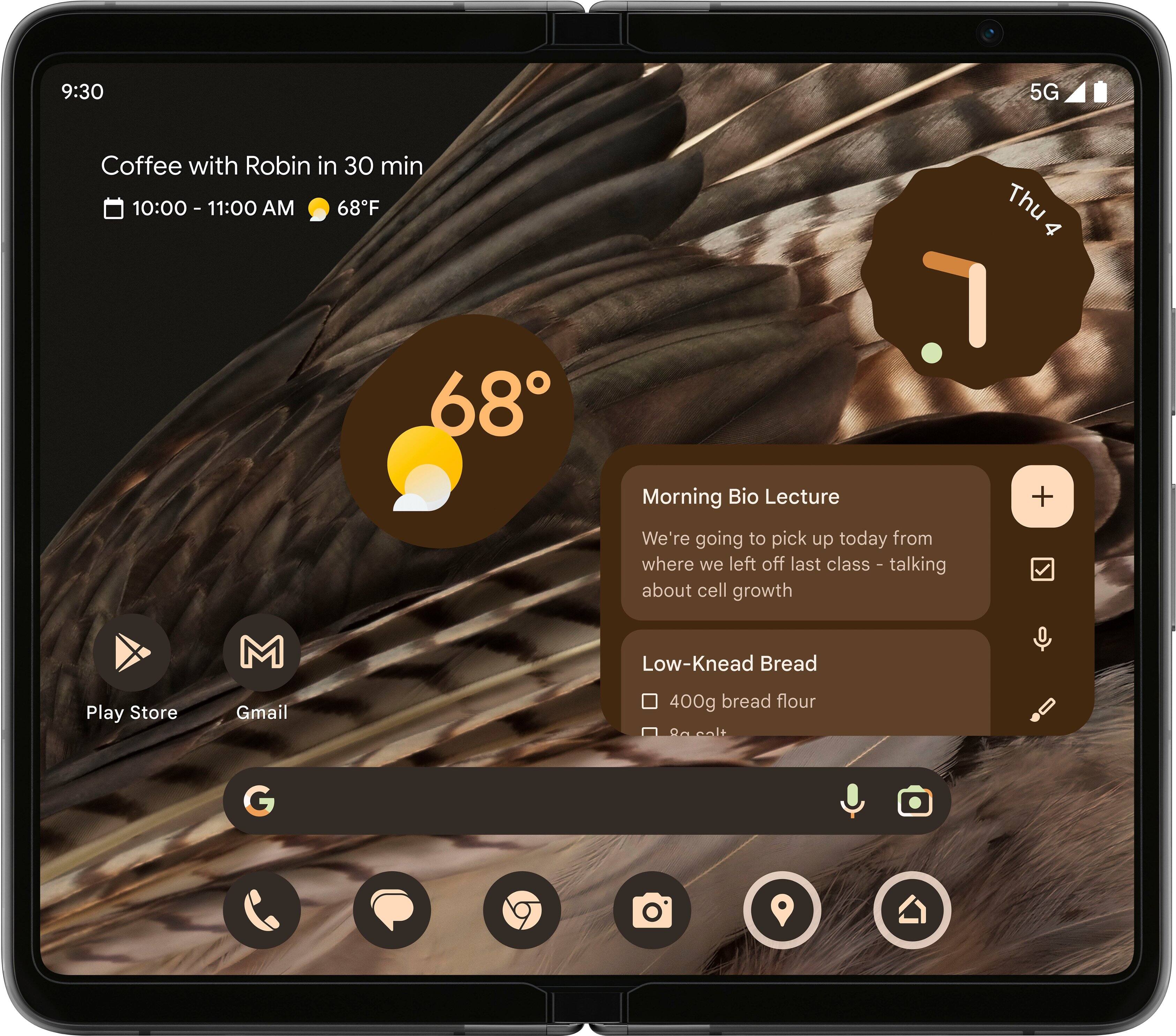 Alt View 2. Google - Pixel Fold 5G 256GB (Unlocked) - Obsidian.
