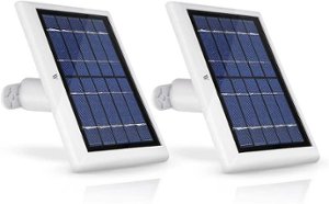 Wasserstein - Mountable Solar Panels for Arlo Essential and Essential XL Spotlight Security Cameras (2-Pack) - White - Front_Zoom
