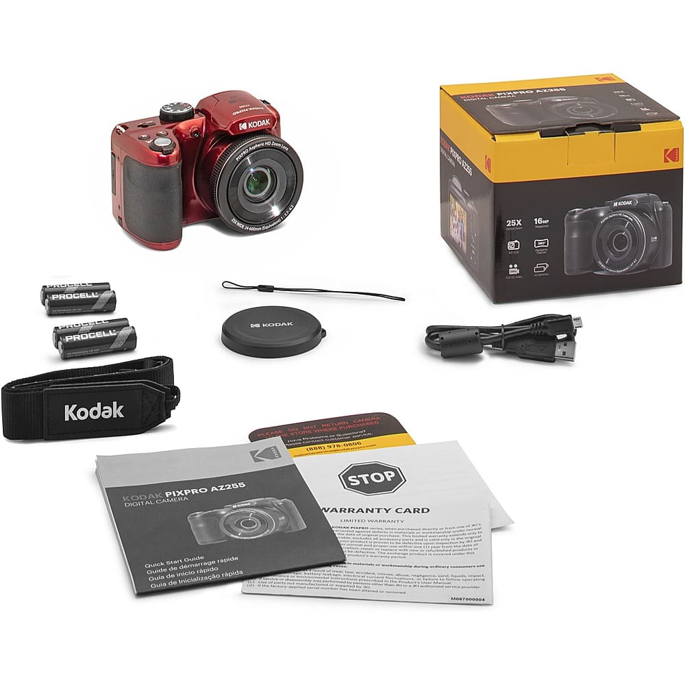 Kodak PIXPRO AZ255 16.4 Megapixel Compact Camera Red AZ255-RD