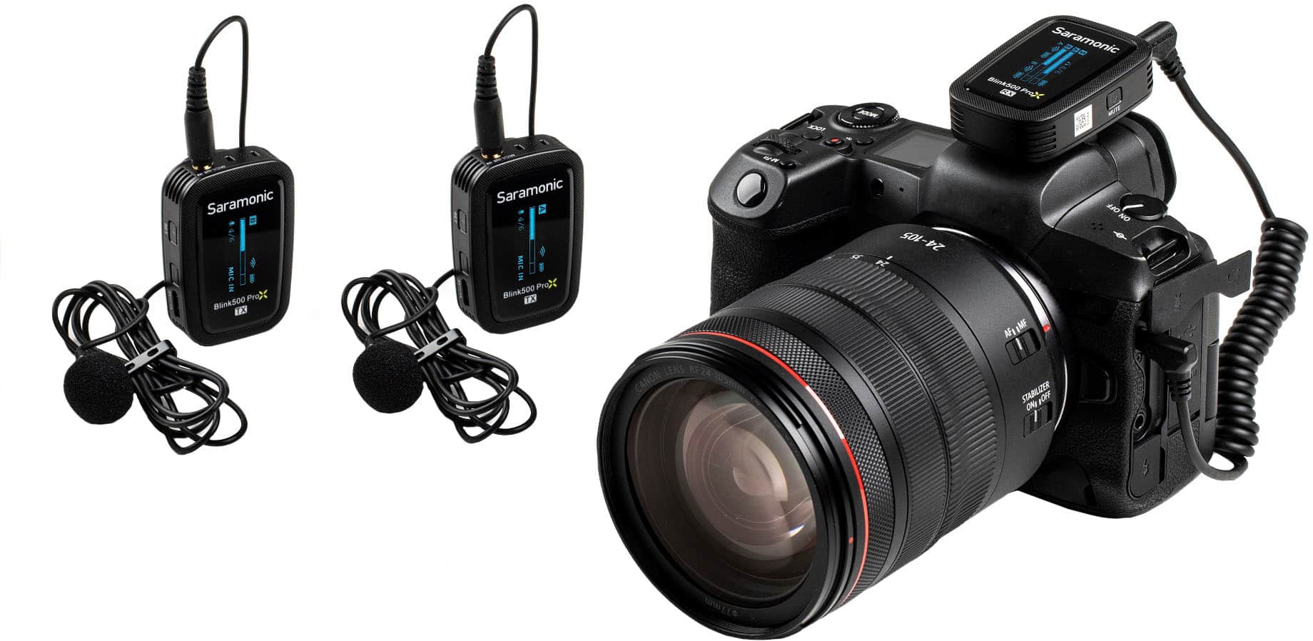 Alt View 13. Saramonic - Blink 500 ProX B2 2-Person Wireless 2.4GHz Clip-On Microphone System with Lavaliers - Black.