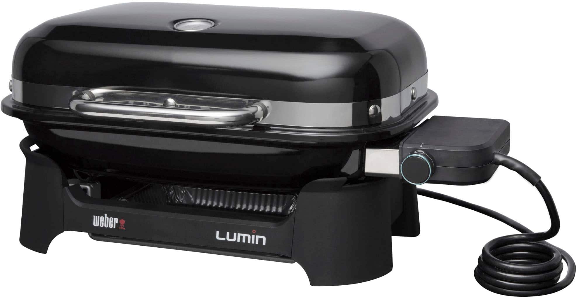 Left. Weber - Lumin Compact Electric Grill - Black.
