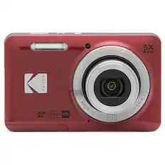 Front. Kodak - PIXPRO FZ55 16.4 Megapixel Compact Camera - Red.