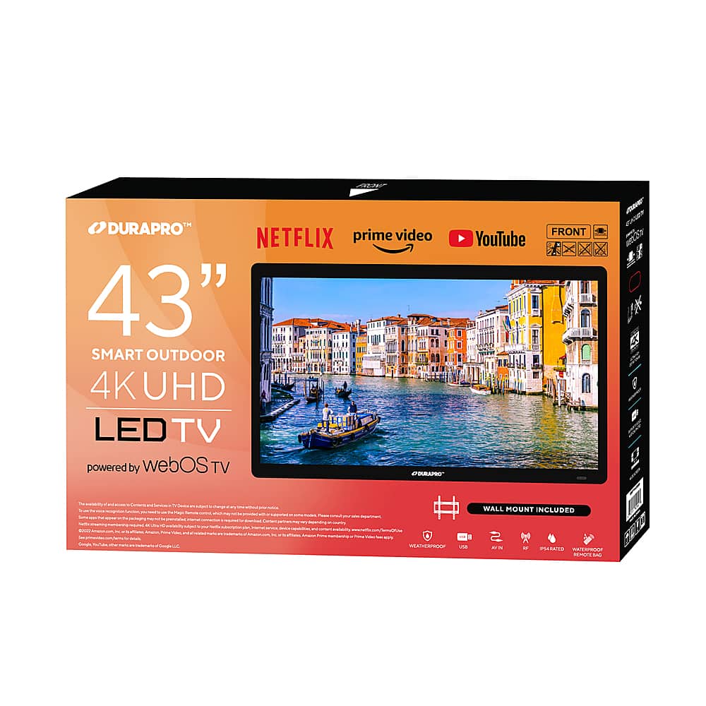Alt View 11. DuraPro - Partial Sun Smart Series 43" Class LED Outdoor Partial Sun 4K UHD Smart webOS TV - Black.