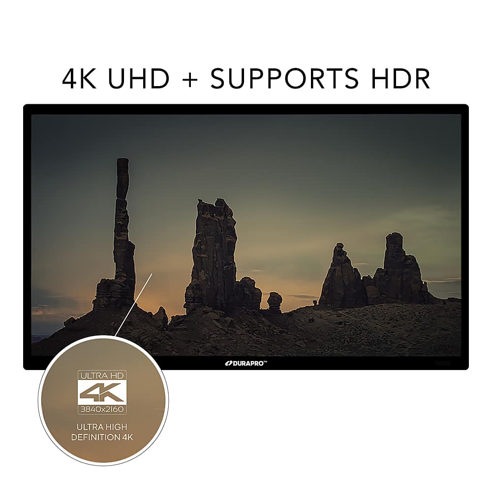 Alt View 3. DuraPro - Partial Sun Smart Series 43" Class LED Outdoor Partial Sun 4K UHD Smart webOS TV - Black.