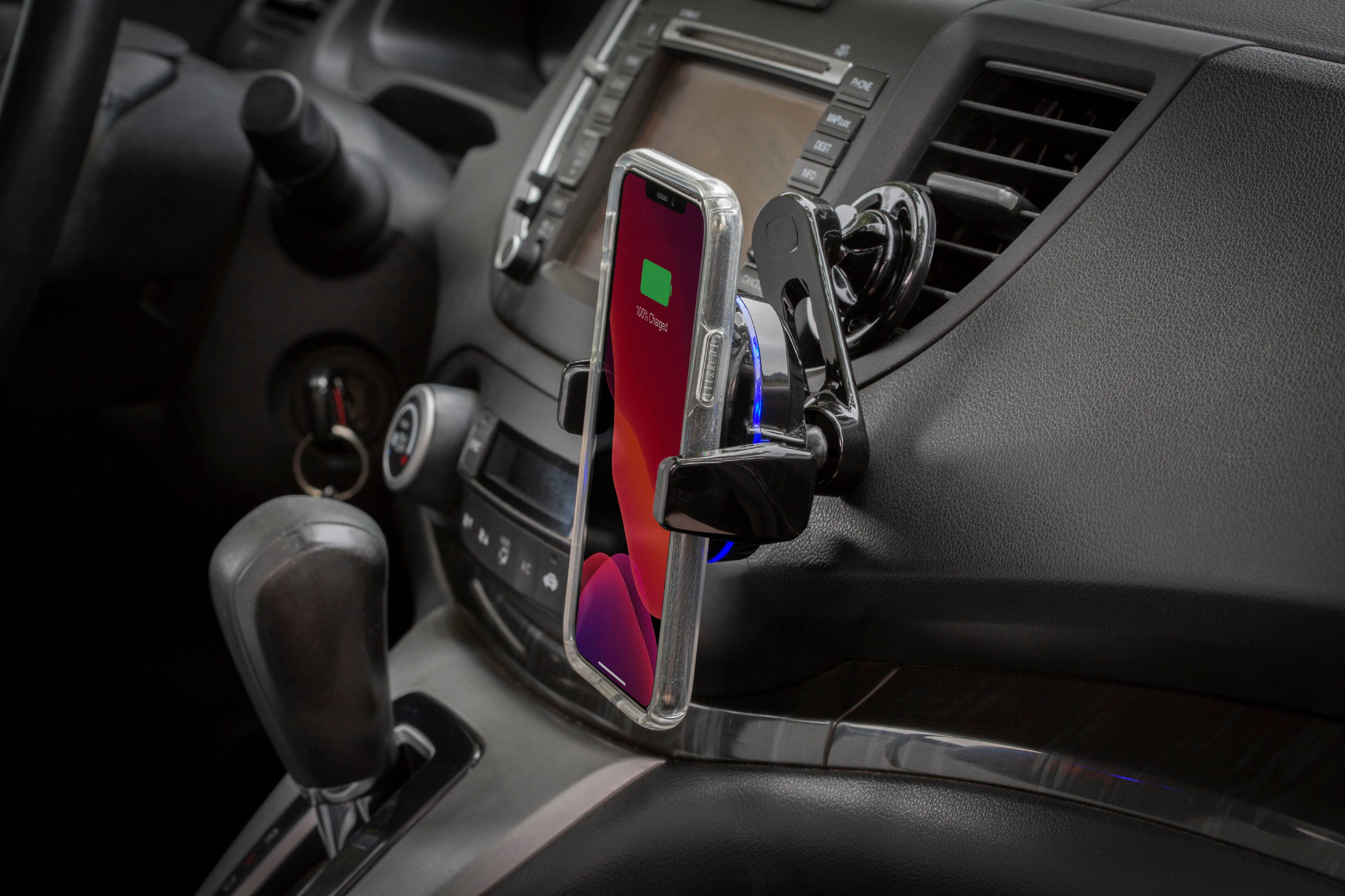 Alt View 12. Scosche - MagicGrip Auto-Grip  Wireless Charging Vent Universal Mount for Mobile Phones - Black.