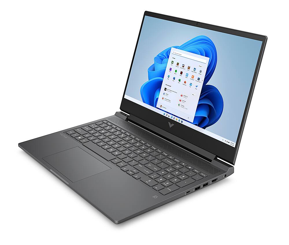 Left. HP - Victus 16.1 " Gaming Laptop -Intel Core i7-13700H with 16GB Memory - NVIDIA GeForce RTX  4060 - 512GB SSD - Mica Silver.