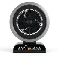 Lifesmart - 2 in 1 Digital Fan Heater with Oscillation - Black - Front_Zoom