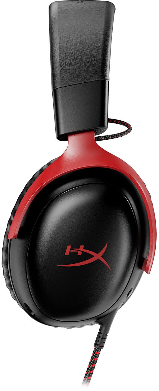 Angle. HyperX - Cloud III Wired Gaming Headset for PC, PS5, PS4, Xbox Series X|S, Xbox One, Nintendo Switch, and Mobile - Black/Red.