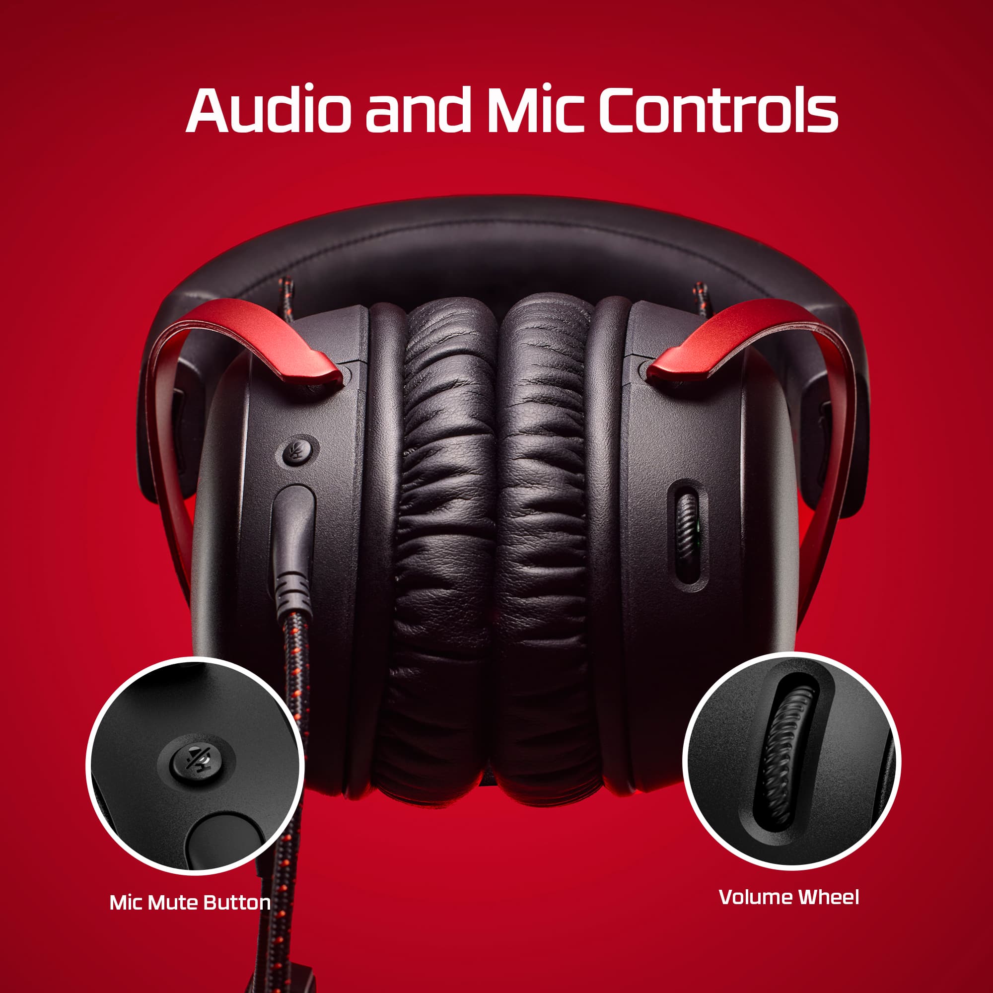 Audio and Mic Controls: Mic Mute Button, Volume Wheel
