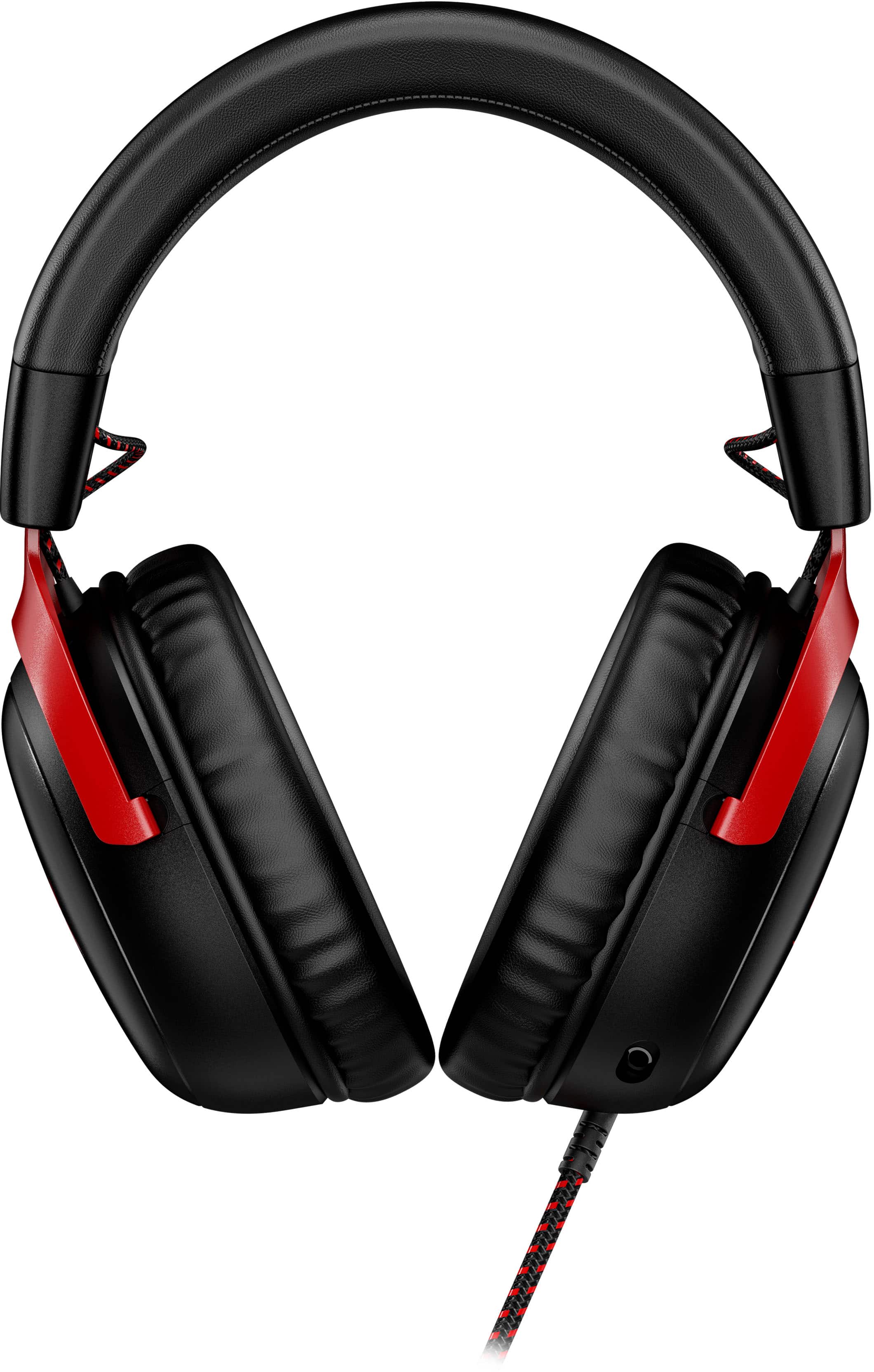 Left. HyperX - Cloud III Wired Gaming Headset for PC, PS5, PS4, Xbox Series X|S, Xbox One, Nintendo Switch, and Mobile - Black/Red.