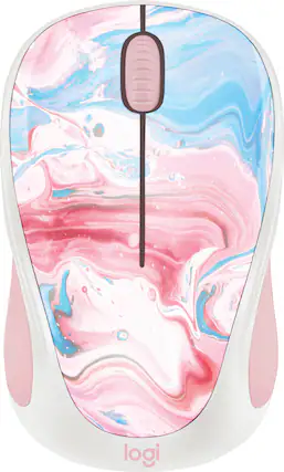 Front. Logitech - Design Collection Limited Edition Wireless 3-button Ambidextrous Mouse with Colorful Designs - Cotton Candy.