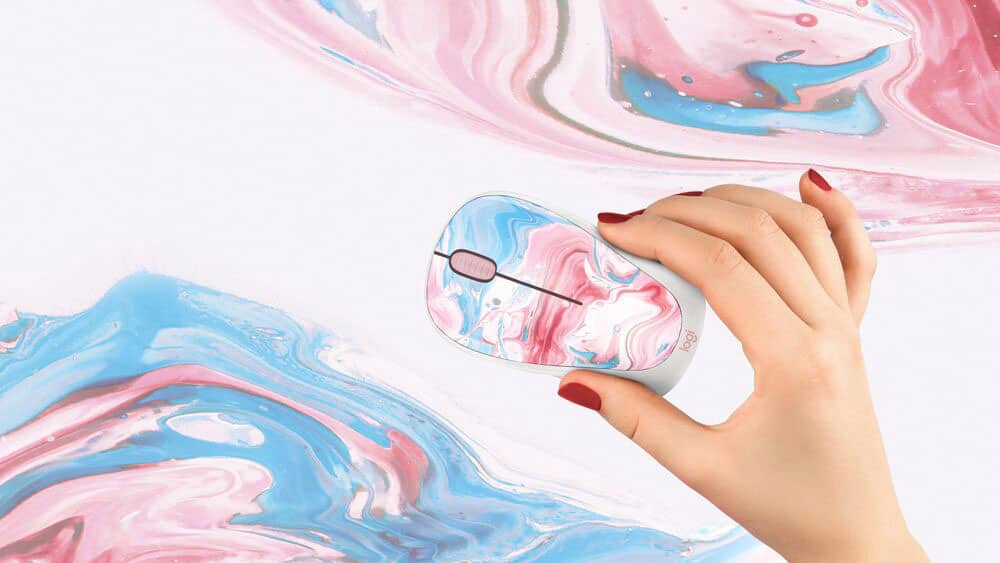 Alt View 11. Logitech - Design Collection Limited Edition Wireless 3-button Ambidextrous Mouse with Colorful Designs - Cotton Candy.