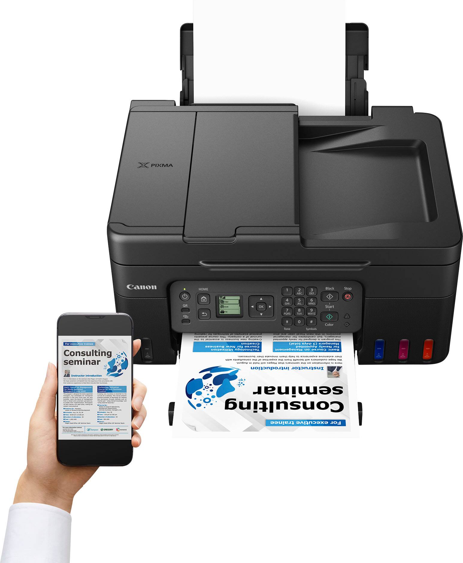 Left. Canon - PIXMA G4270 MegaTank Wireless All-In-One SuperTank Inkjet Printer - Black.