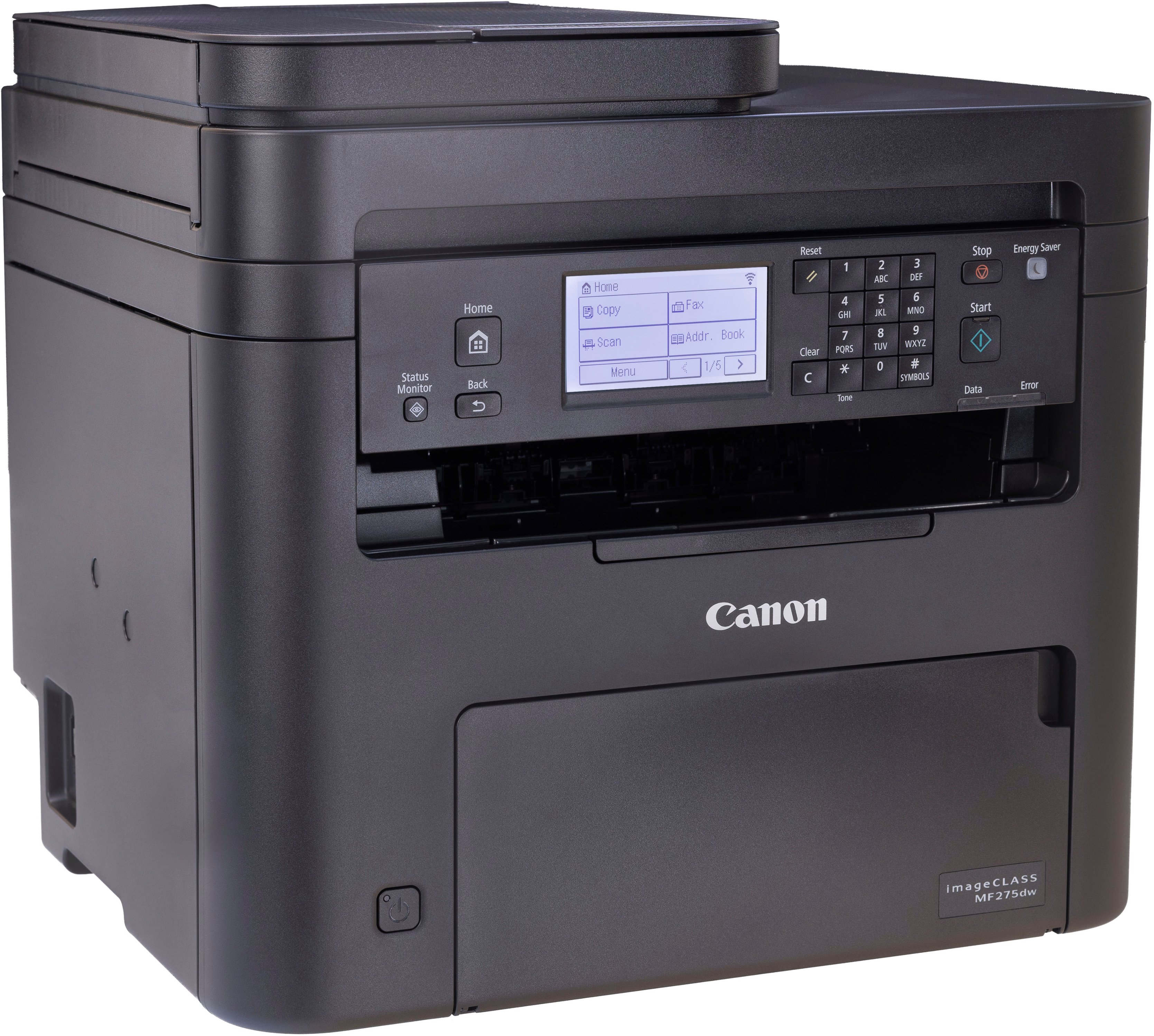 Angle View: Canon - imageCLASS MF275dw Wireless Black-and-White All-In-One Laser Printer with Fax - Black