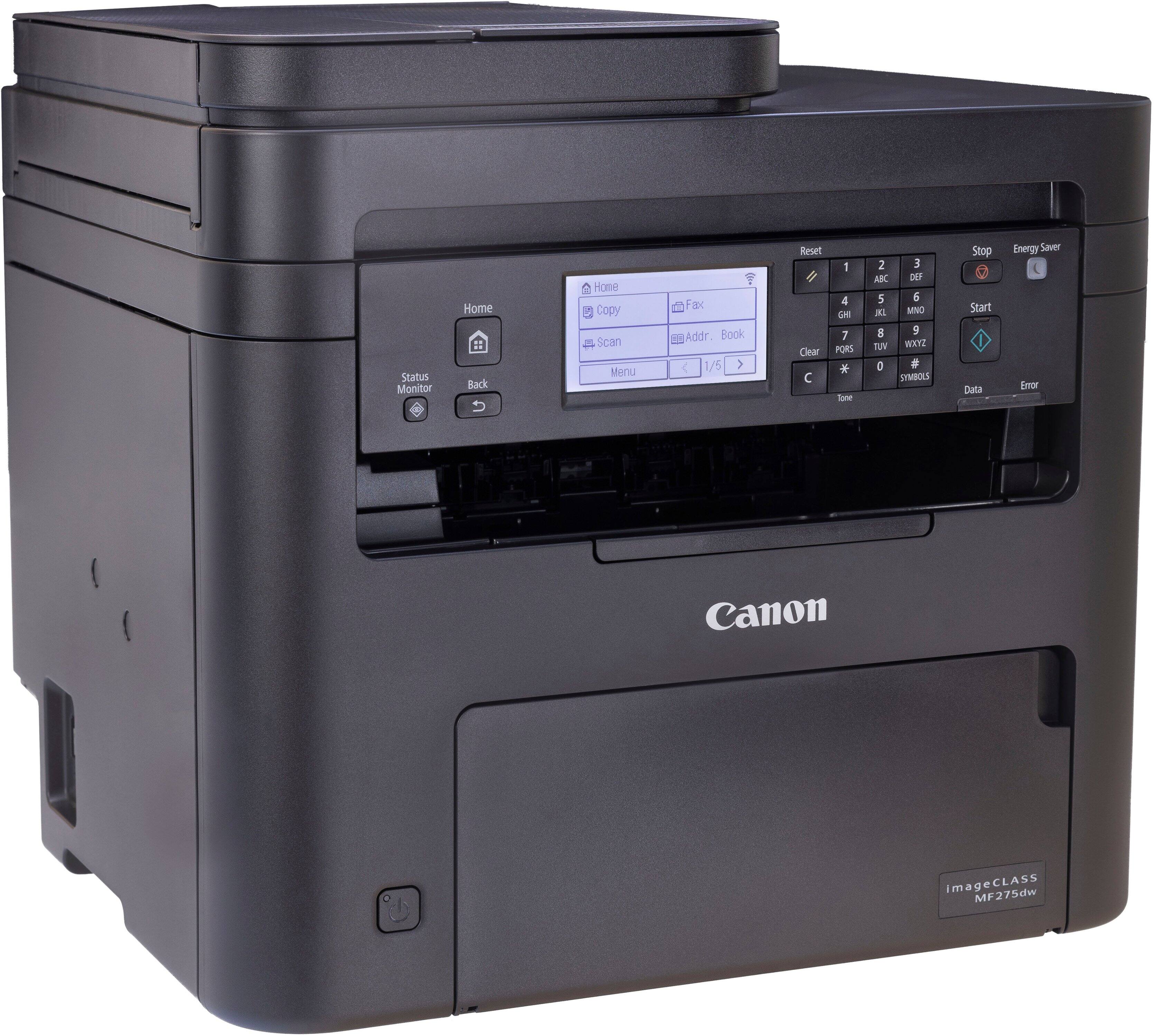 Angle. Canon - imageCLASS MF275dw Wireless Black-and-White All-In-One Laser Printer with Fax - Black.