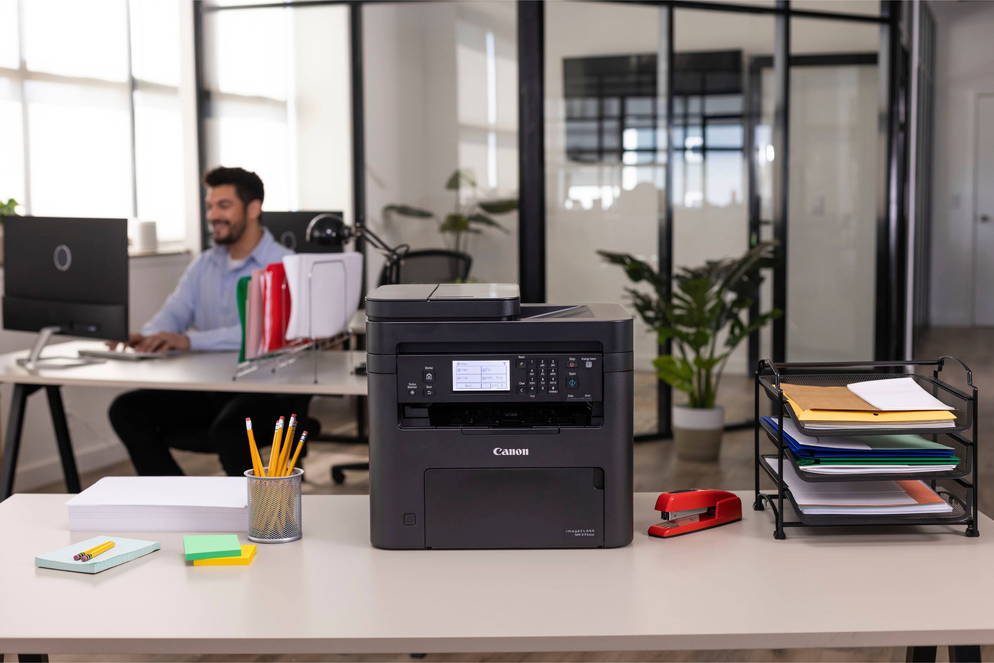 Alt View 18. Canon - imageCLASS MF275dw Wireless Black-and-White All-In-One Laser Printer with Fax - Black.