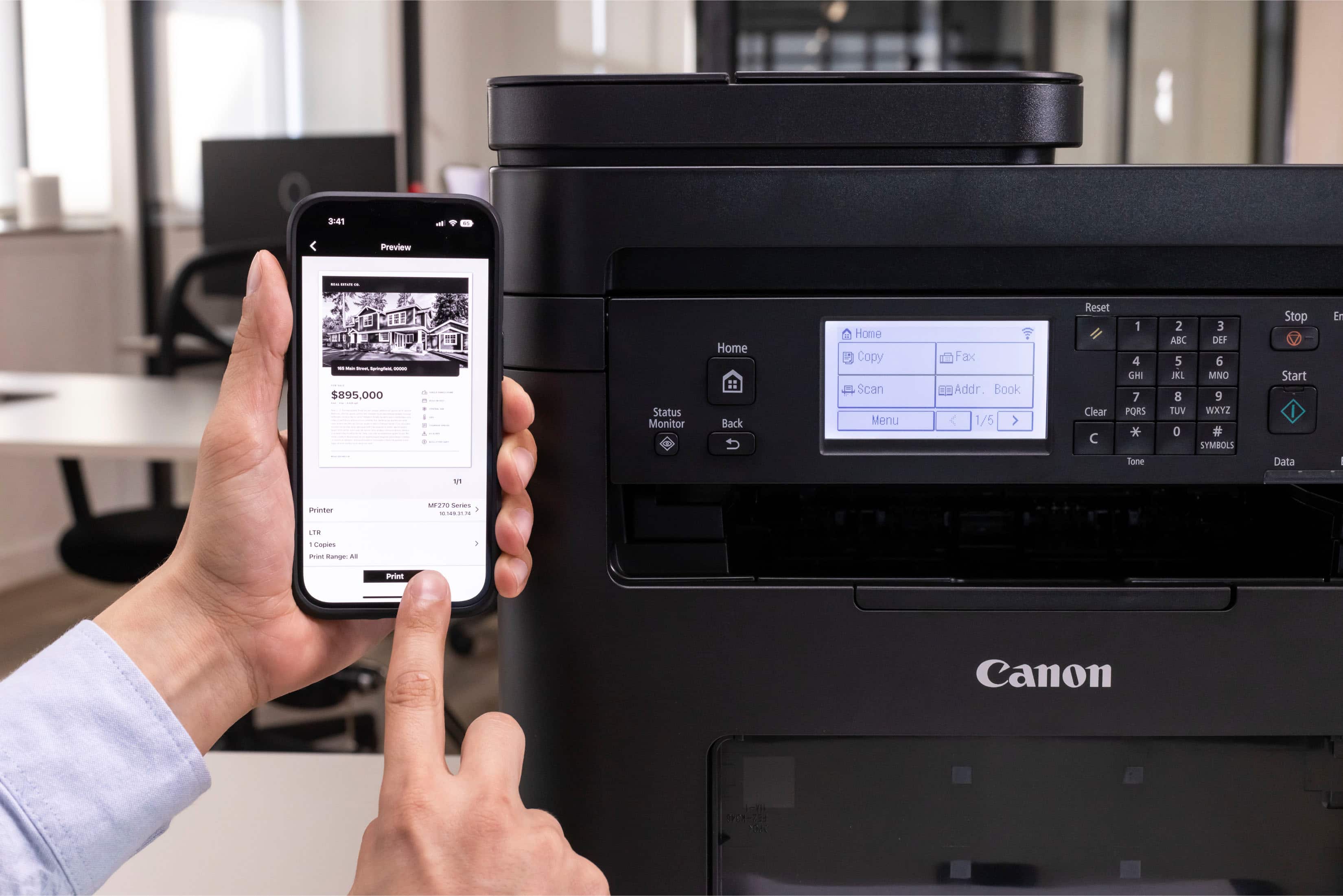 Alt View 27. Canon - imageCLASS MF275dw Wireless Black-and-White All-In-One Laser Printer with Fax - Black.