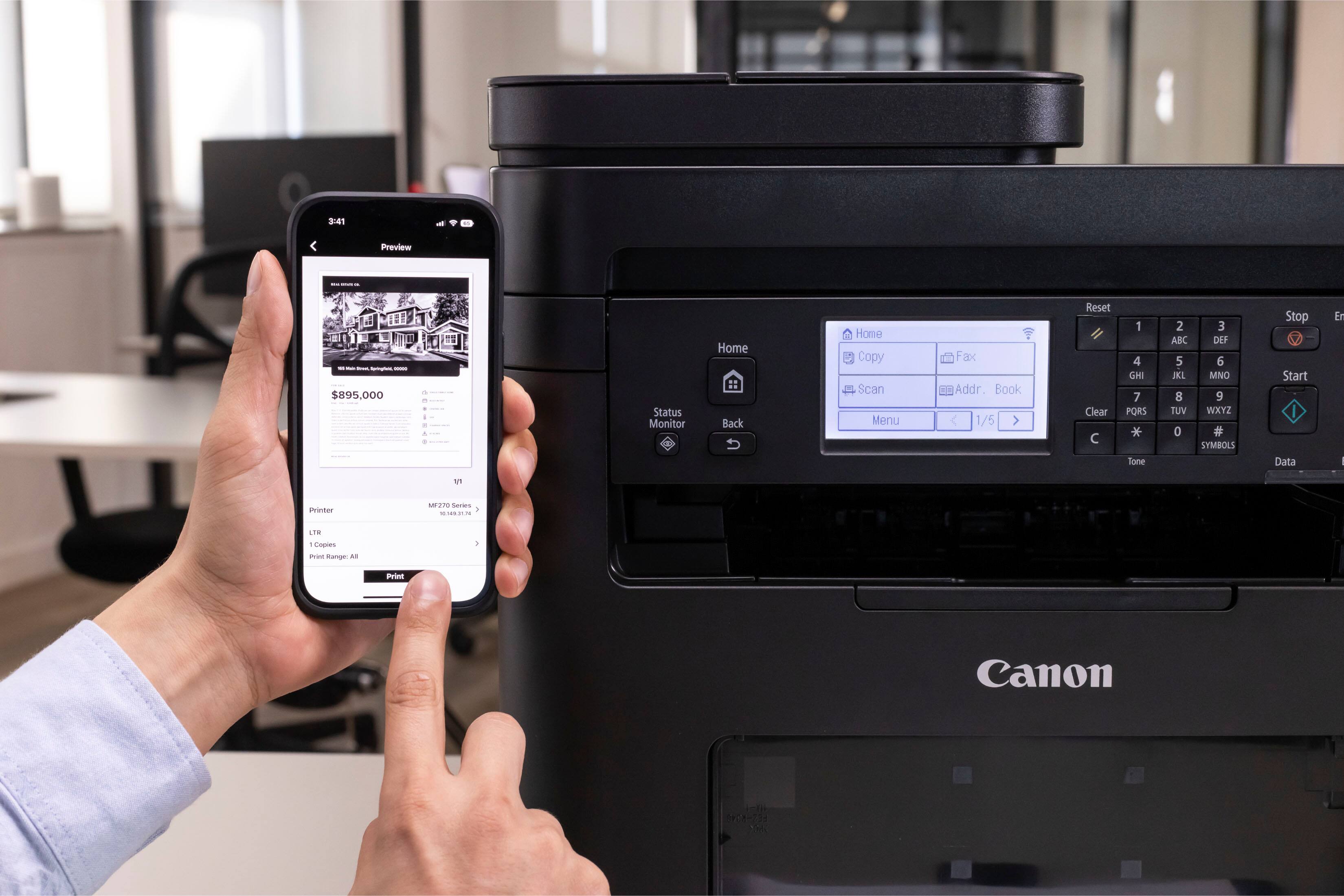 Alt View 27. Canon - imageCLASS MF275dw Wireless Black-and-White All-In-One Laser Printer with Fax - Black.