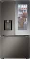 LG - 36-in Wide Counter-Depth MAX 25.5 Cu. Ft. French Door-in-Door Smart Refrigerator with Mirror InstaView - Black Stainless Steel