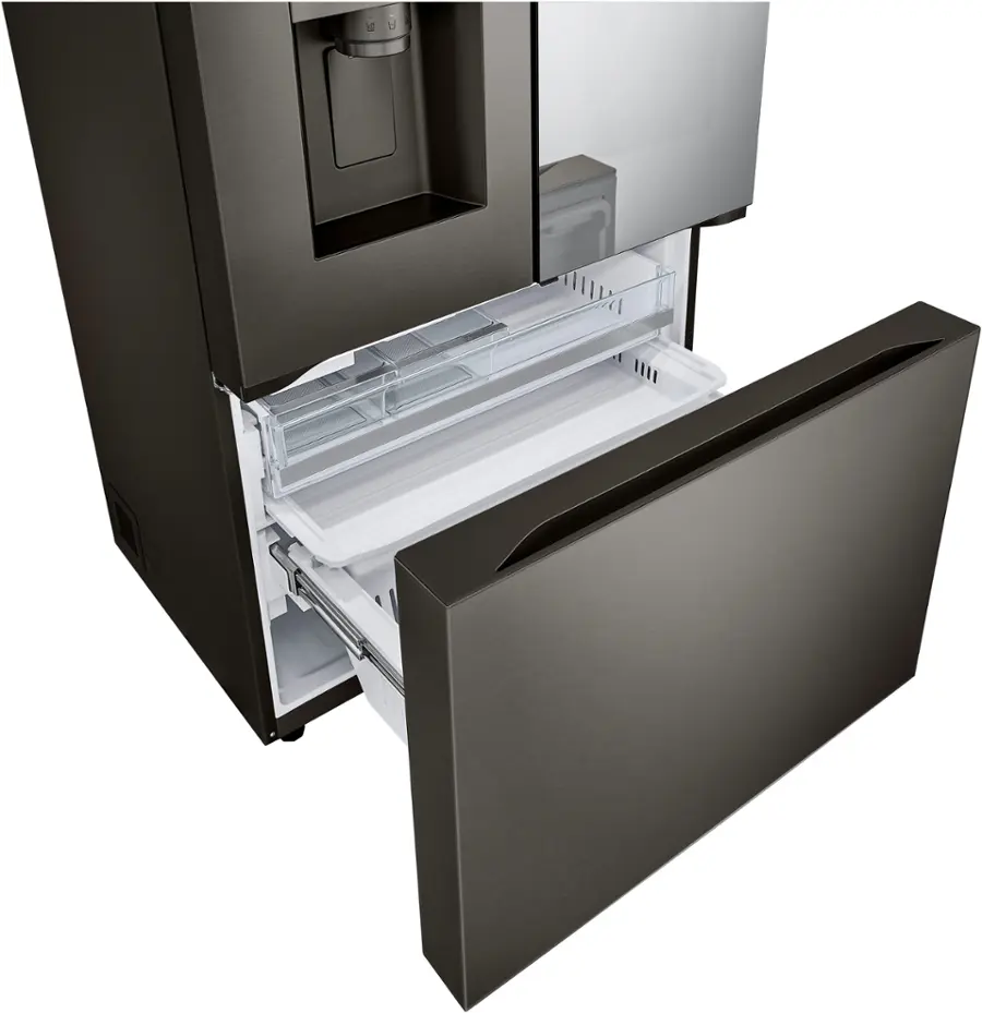 Alt View 17. LG - Counter-Depth MAX 25.5 Cu. Ft. French Door-in-Door Smart Refrigerator with Mirror InstaView - Printproof Black Stainless Steel.