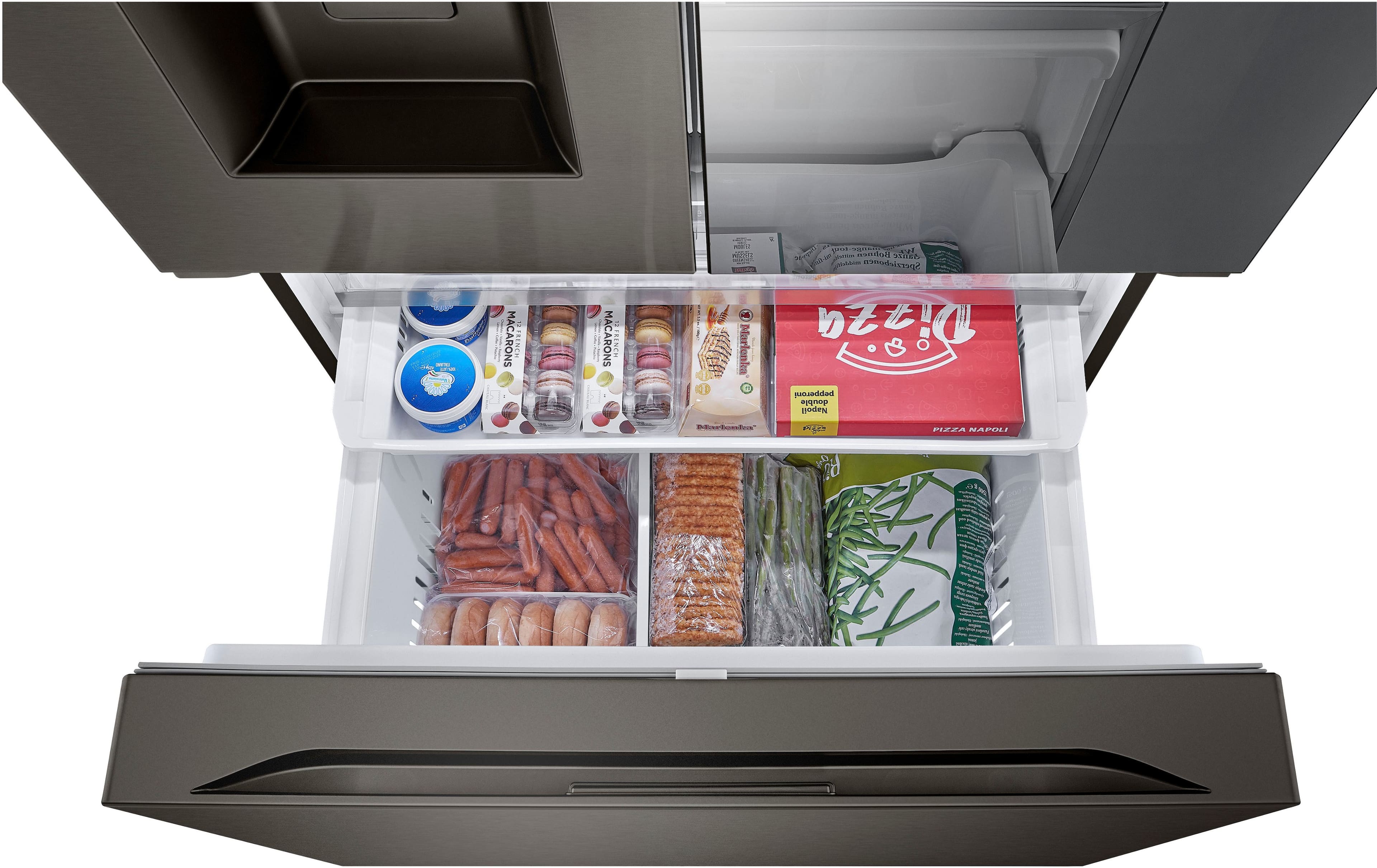 Alt View 21. LG - Counter-Depth MAX 25.5 Cu. Ft. French Door-in-Door Smart Refrigerator with Mirror InstaView - Printproof Black Stainless Steel.