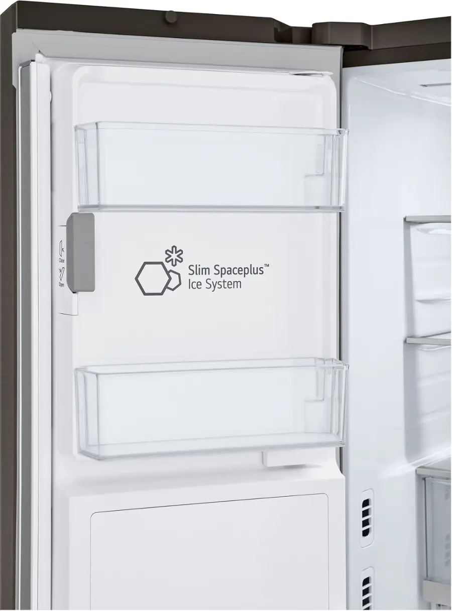 Alt View 23. LG - Counter-Depth MAX 25.5 Cu. Ft. French Door-in-Door Smart Refrigerator with Mirror InstaView - Printproof Black Stainless Steel.