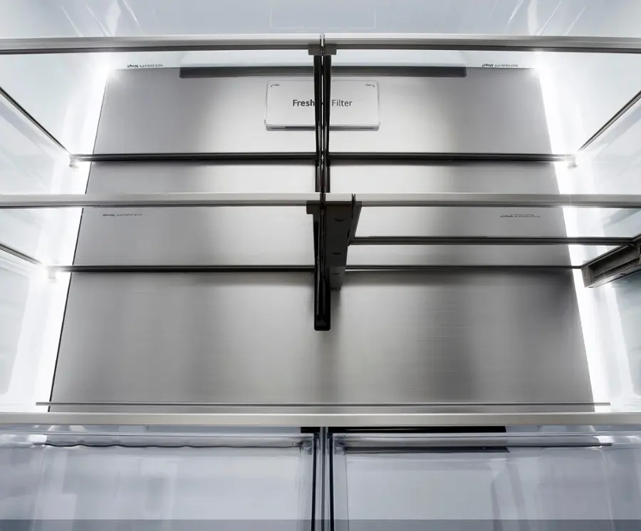 Alt View 33. LG - Counter-Depth MAX 25.5 Cu. Ft. French Door-in-Door Smart Refrigerator with Mirror InstaView - Printproof Black Stainless Steel.