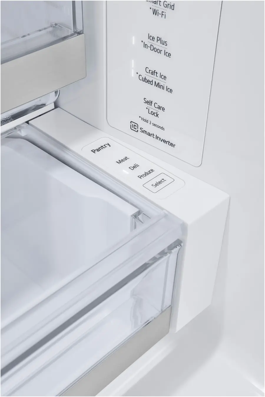 Alt View 36. LG - Counter-Depth MAX 25.5 Cu. Ft. French Door-in-Door Smart Refrigerator with Mirror InstaView - Printproof Black Stainless Steel.