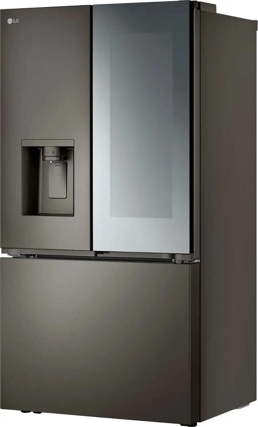 Alt View 11. LG - Counter-Depth MAX 25.5 Cu. Ft. French Door-in-Door Smart Refrigerator with Mirror InstaView - Printproof Black Stainless Steel.