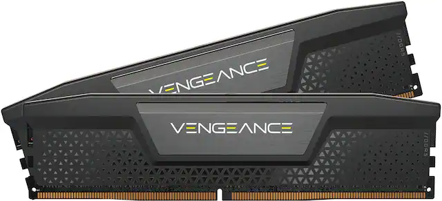 Front. CORSAIR - VENGEANCE 32GB (2x16GB) DDR5 6400MHz C32 UDIMM Desktop Memory - Black.